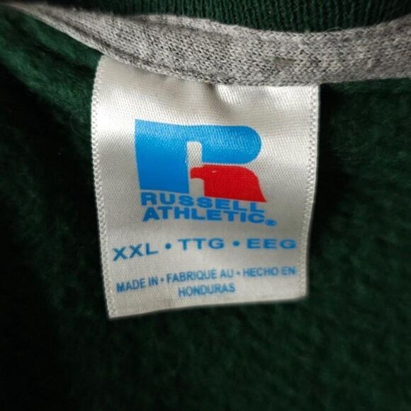Vintage Blank Sweatshirt Mens Size 2XL Green Y2K Russell Athletic Crewneck - Picture 5 of 6